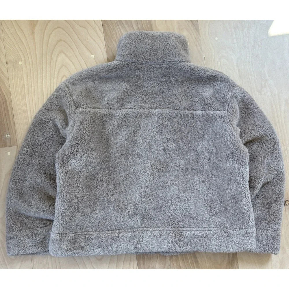 Nike Sportswear Essential Women's Size S High-Pile Fleece Jacket Taupe Oversized